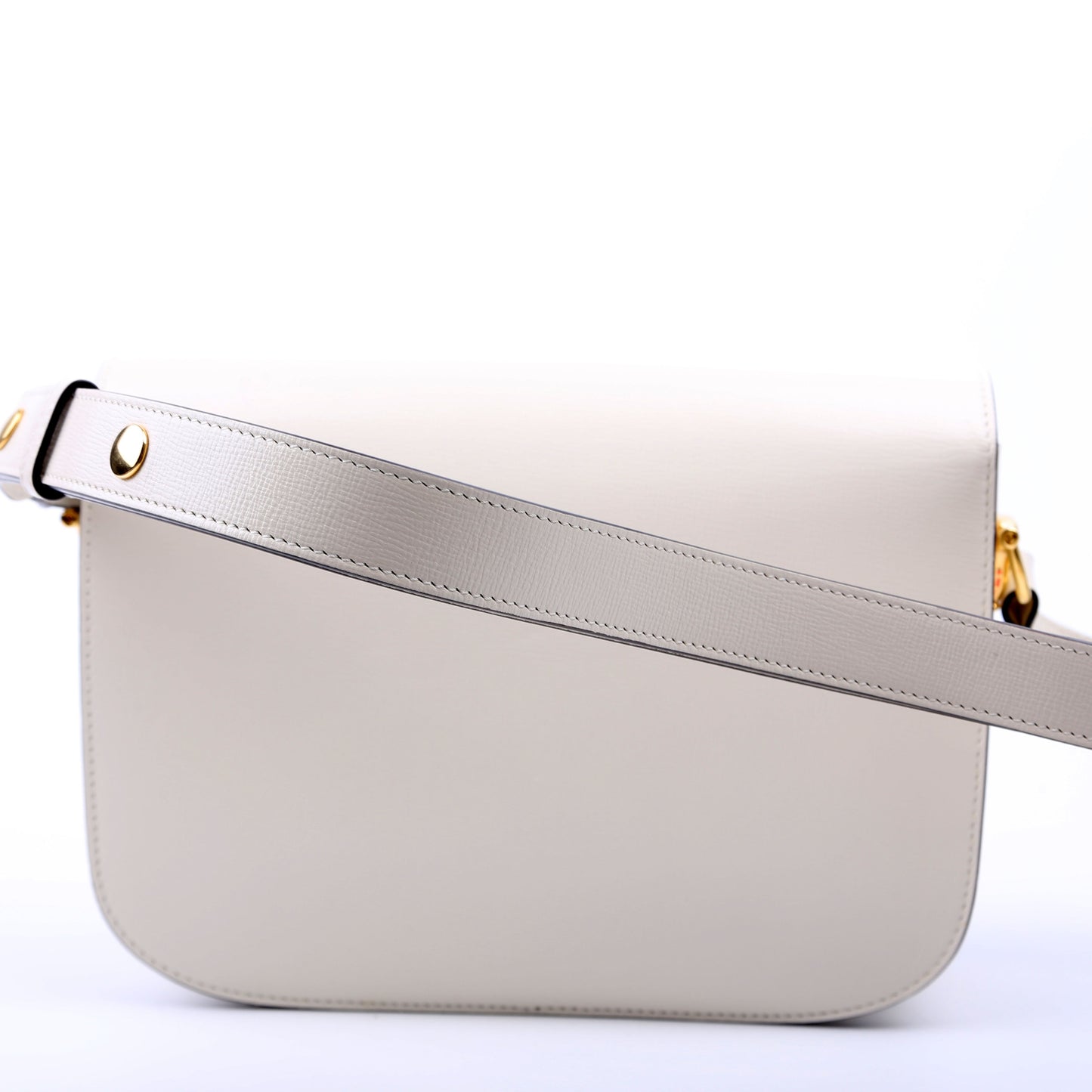 Gucci 602204 Horsebit 1955 Leather Shoulder White Bag