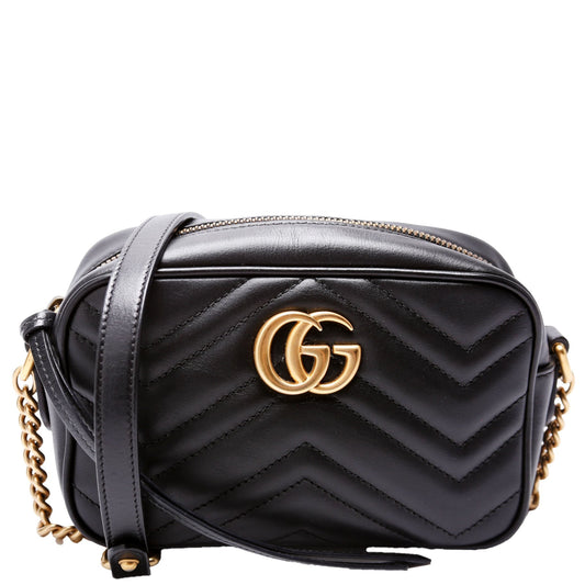Gucci 448065 Marmont Mini Camera Black Bag