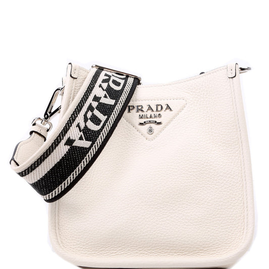 Prada 1BH191 Leather Mini Shoulder White Bag