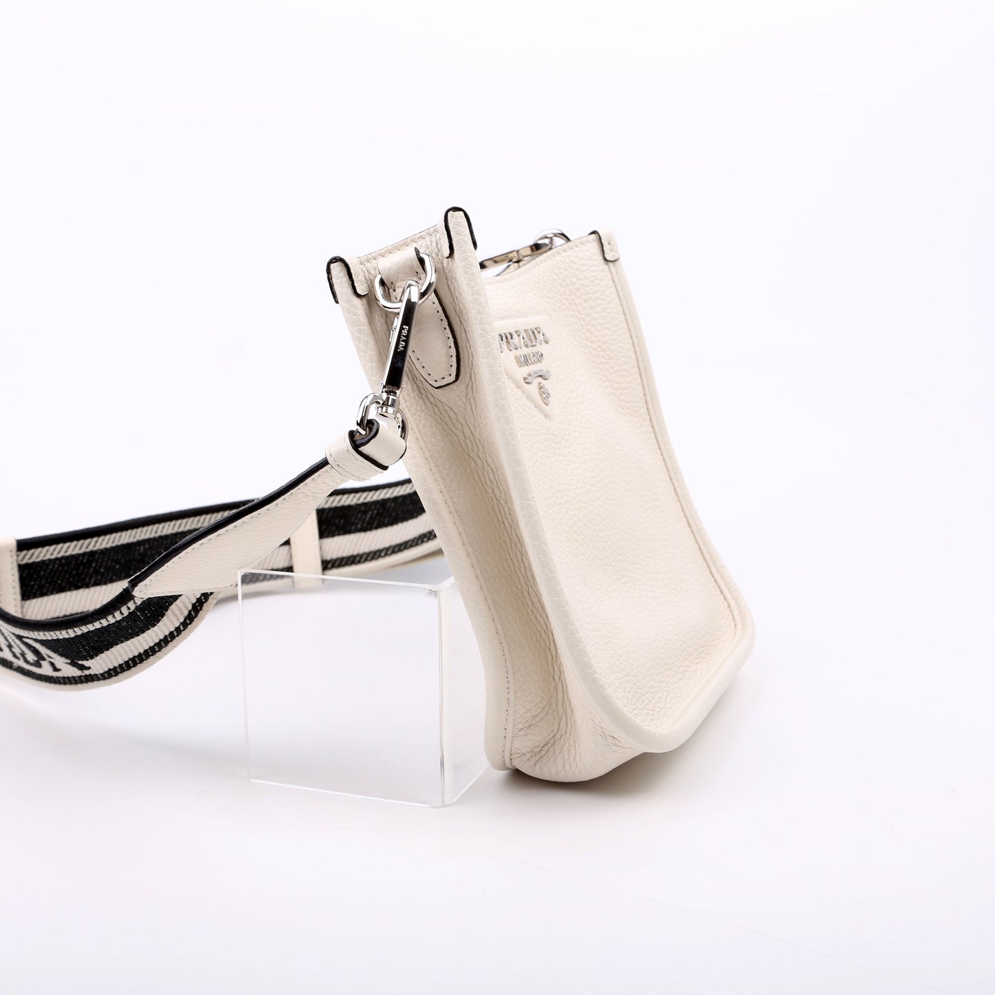 Prada 1BH191 Leather Mini Shoulder White Bag - Style 2