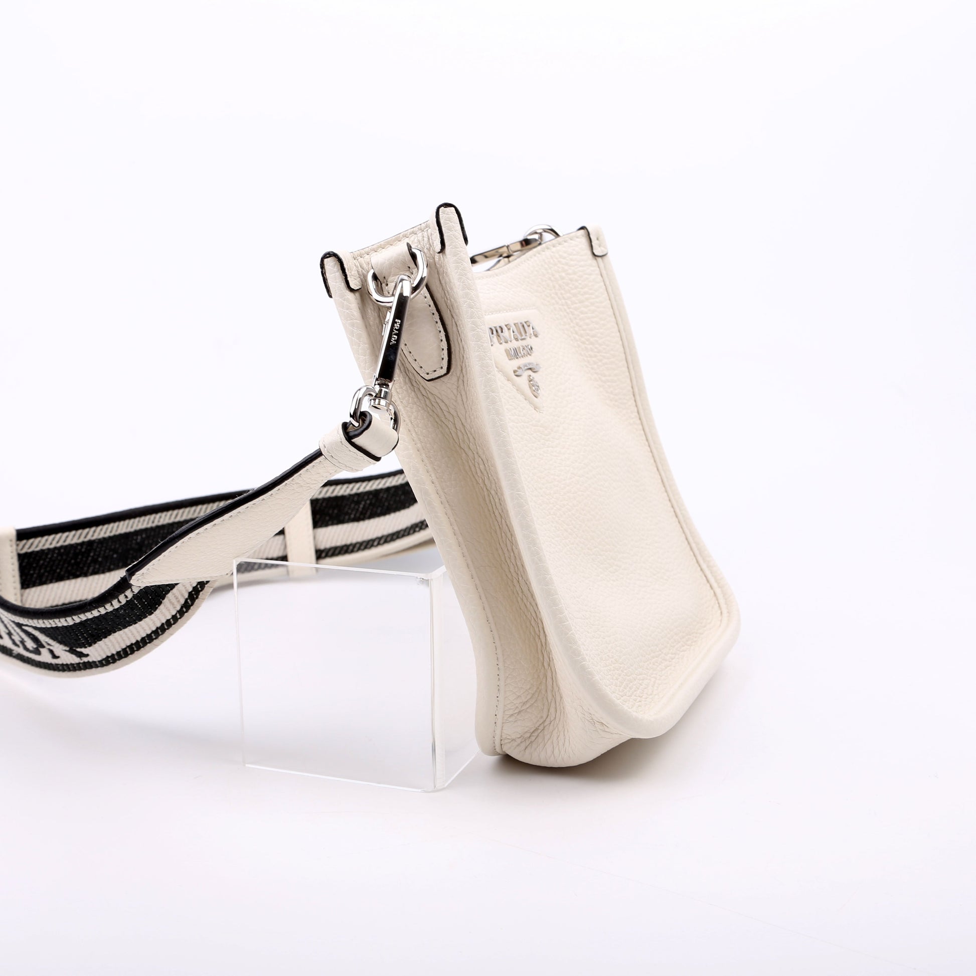 Prada 1BH191 Leather Mini Shoulder White Bag - Style 2