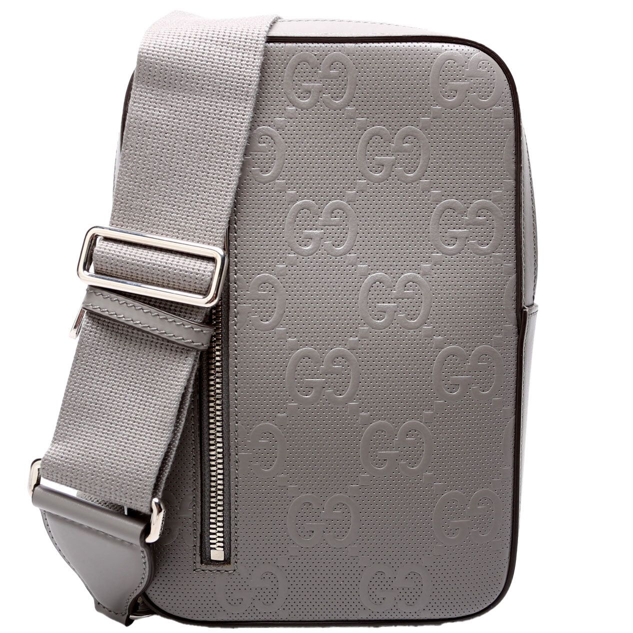 Gucci 700431 GG Embossed Sling Backpack Gray Bag