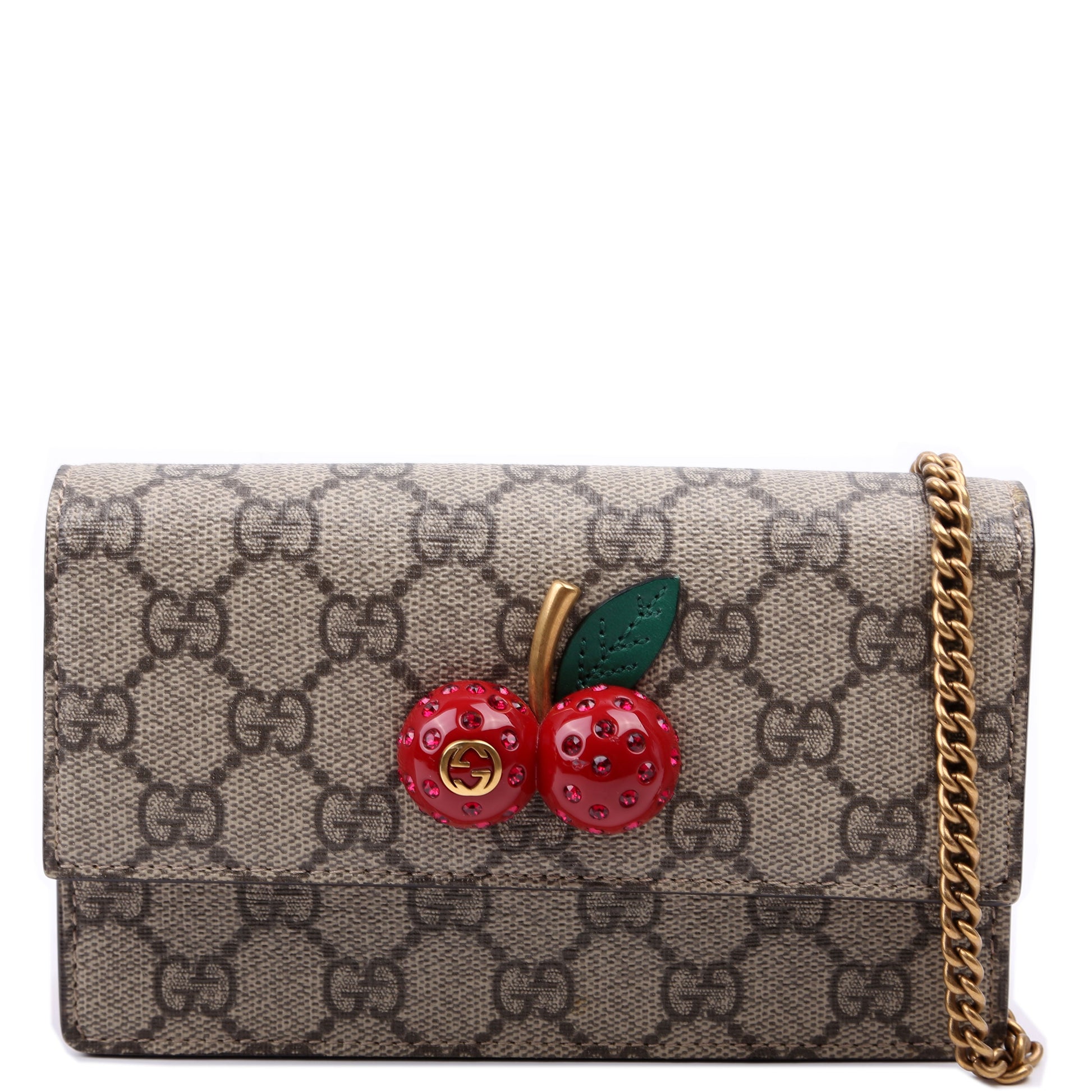 Gucci 481291 GG Supreme Cherries Mini Red Bag