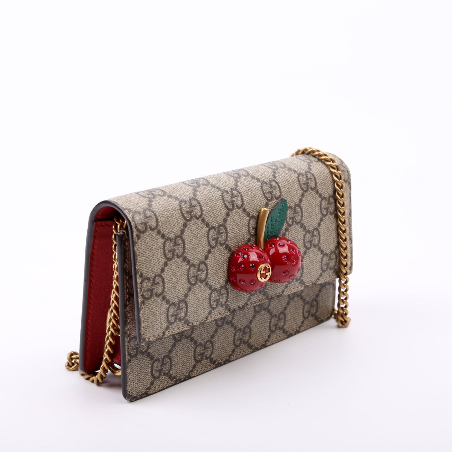 Gucci 481291 GG Supreme Cherries Mini Red Bag
