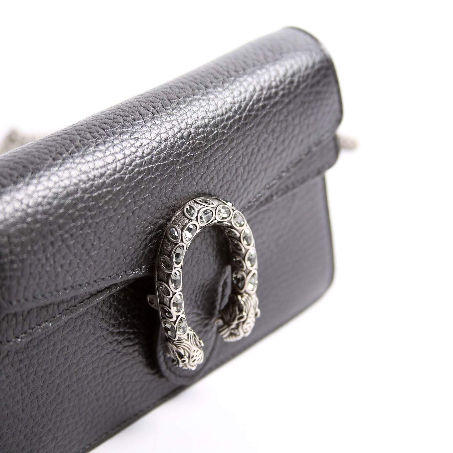 Gucci 476432 Dionysus Leather Super Mini Black Bag