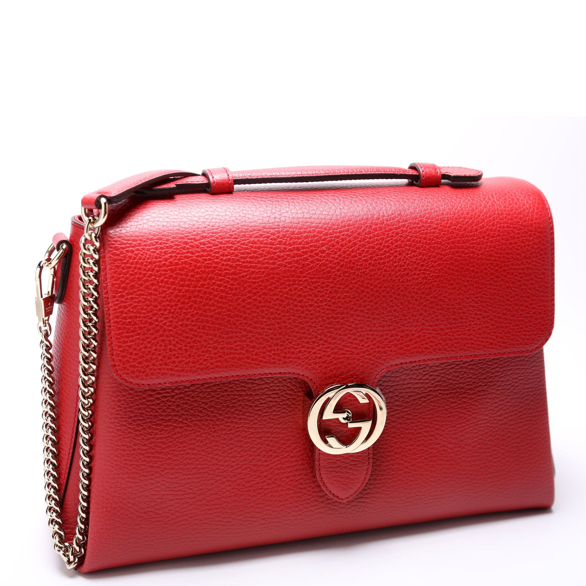 Gucci 510306 Large Interlocking GG Shoulder Red Bag