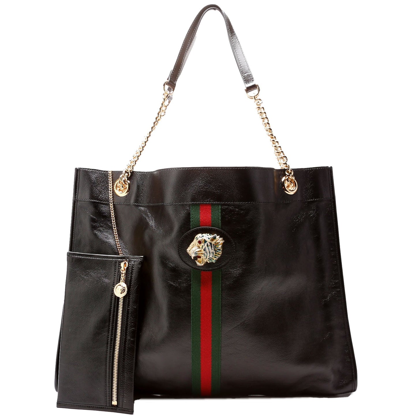 Gucci 537219 Rajah Tote Leather Black Bag