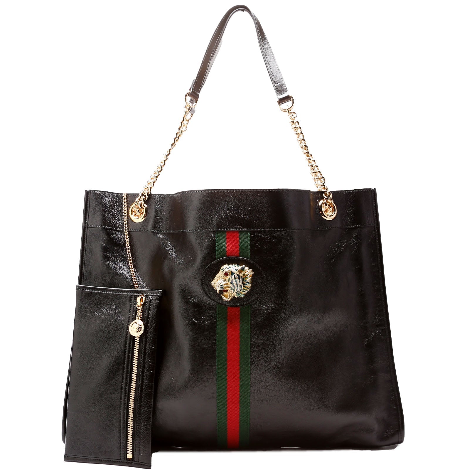 Gucci 537219 Rajah Tote Leather Black Bag