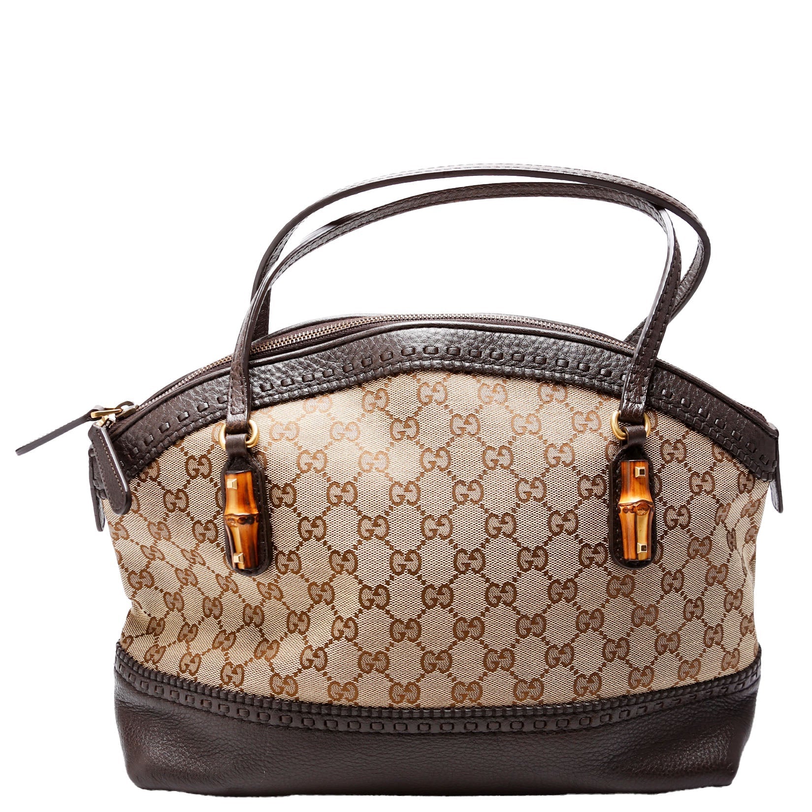 Gucci 339002 GG Bamboo Canvas Shoulder Bag