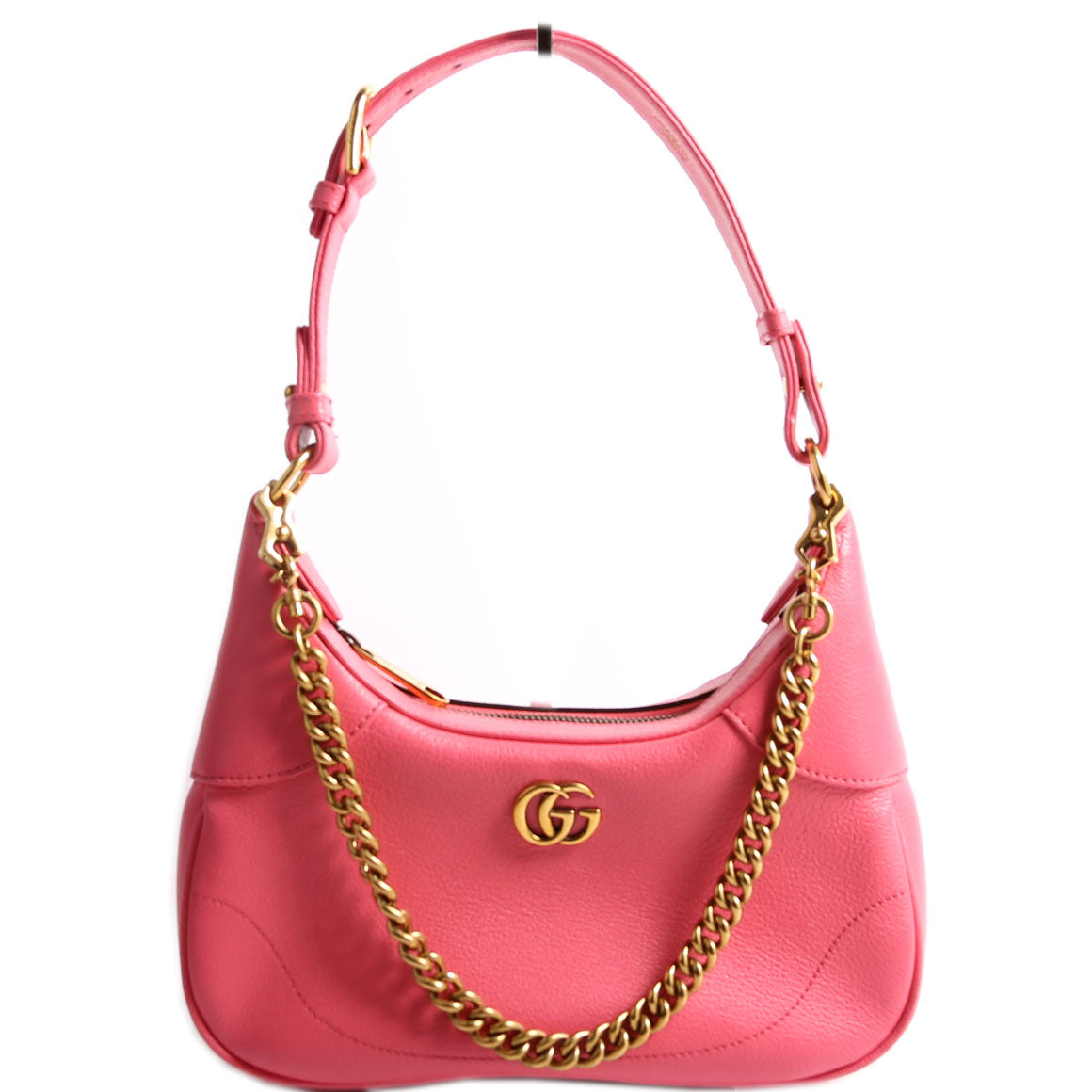 Gucci 731817 Aphrodite Leather Small Shoulder Pink/Gold Bag