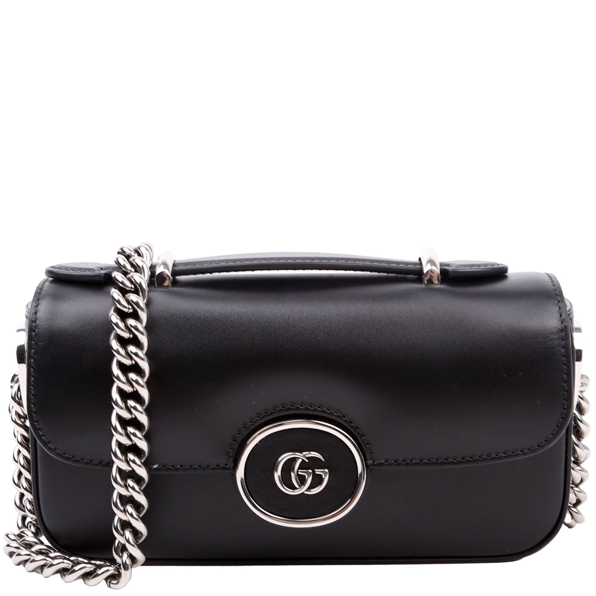 Gucci 760194 Petite GG Mini Calfskin Shoulder Black Bag