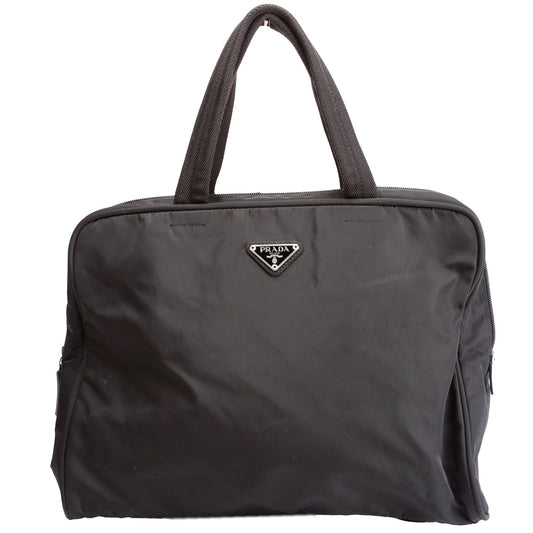 Prada Nylon Top Handle Black Bag