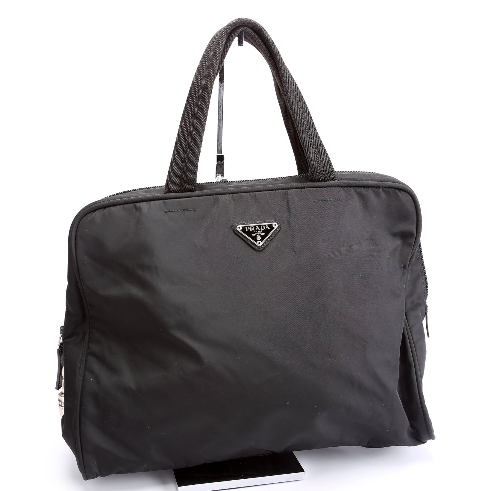 Prada Nylon Top Handle Black Bag