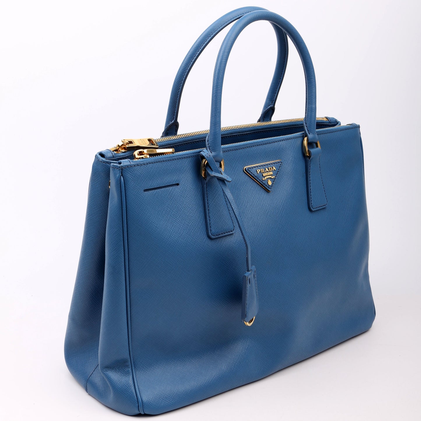 Prada Saffiano Galleria Medium Blue Bag - Style 2