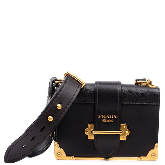 Prada Cahier Small Calfskin Black Bag