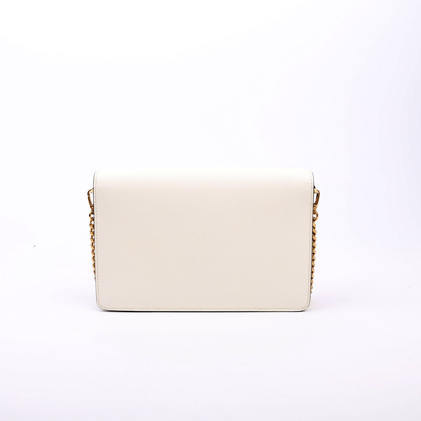 Prada Triangle Envelope Saffiano White Bag