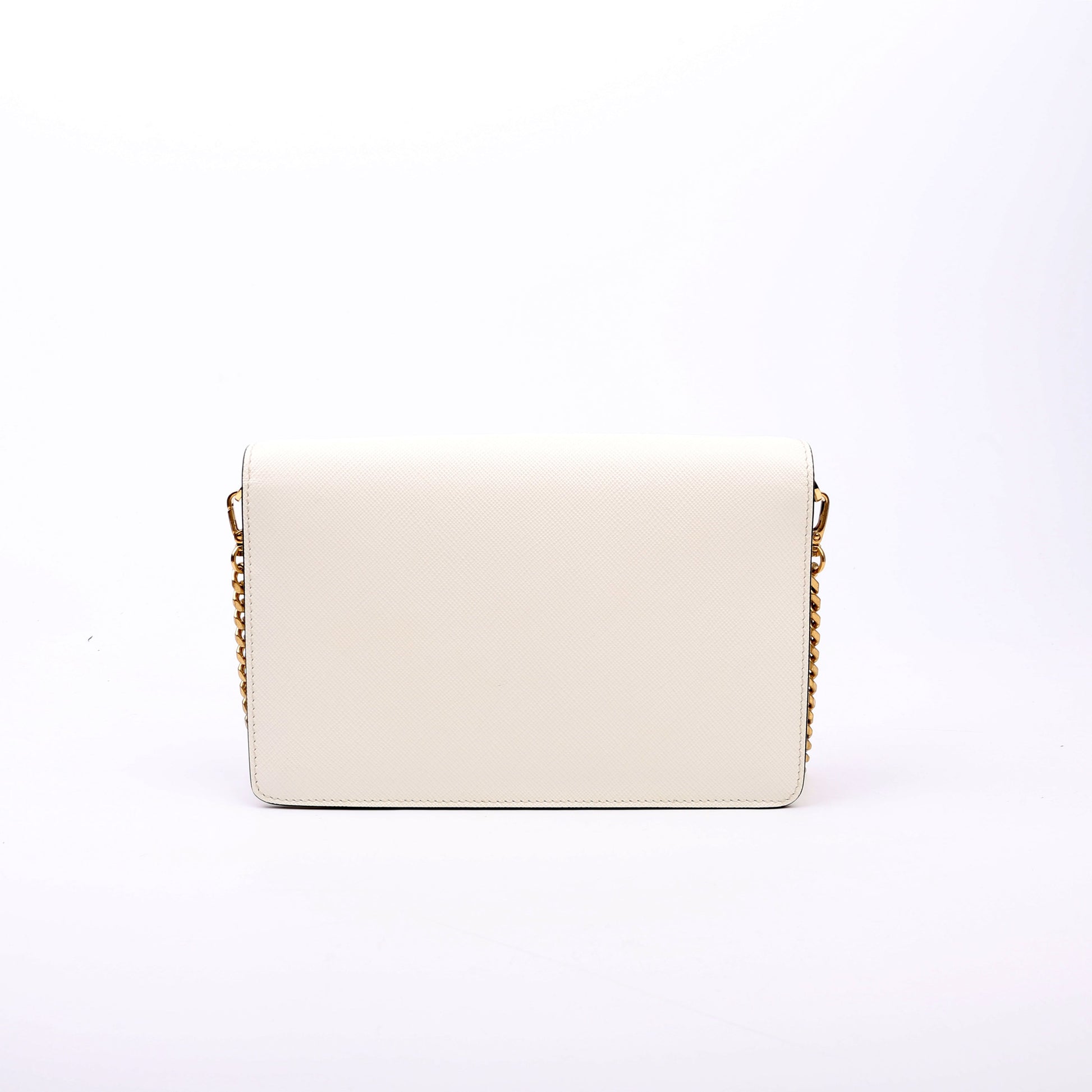 Prada Triangle Envelope Saffiano White Bag