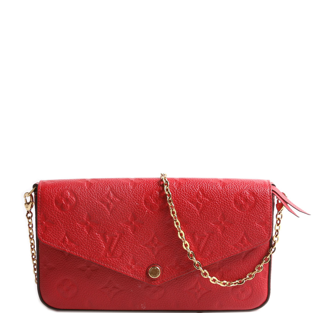 Louis Vuitton Pochette Felicie Empreinte Red/Gold