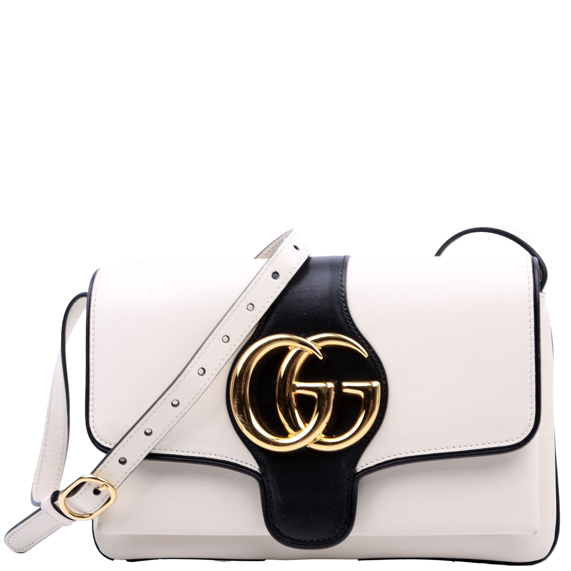 Gucci 550129 Arli Flap Small Calfskin White/Black Bag