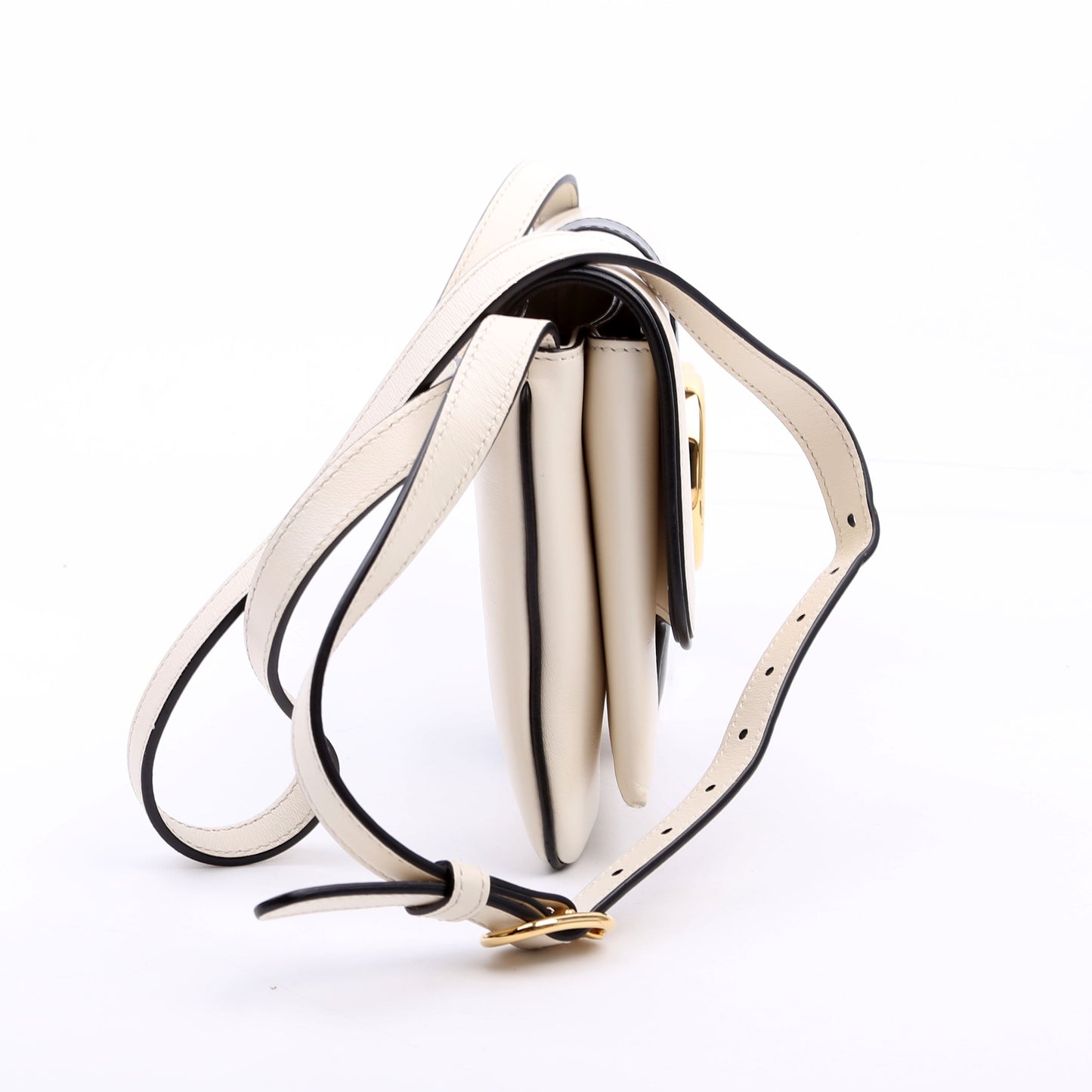 Gucci 550129 Arli Flap Small Calfskin White/Black Bag