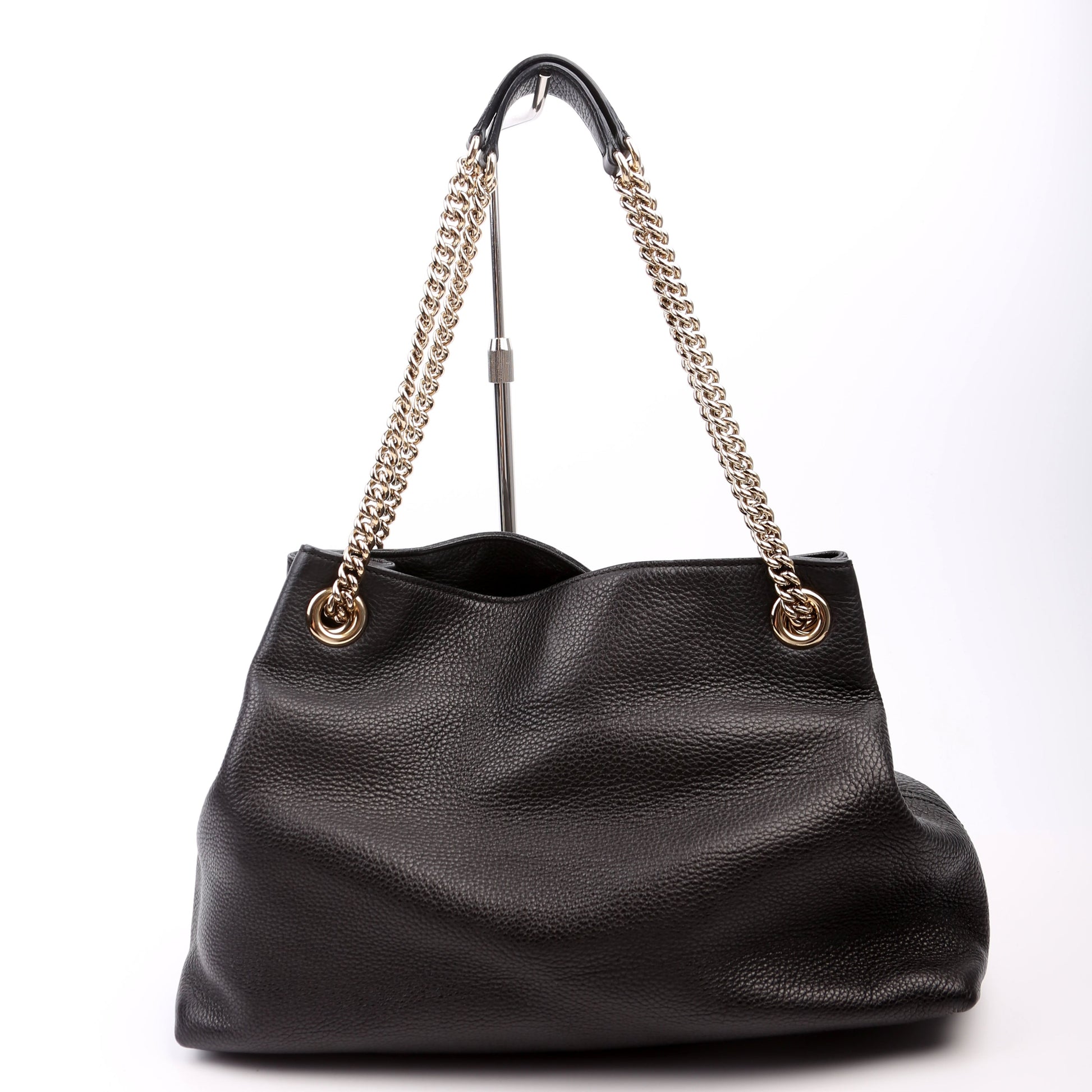 Gucci 308982 Soho Leather Shoulder Medium Black Bag
