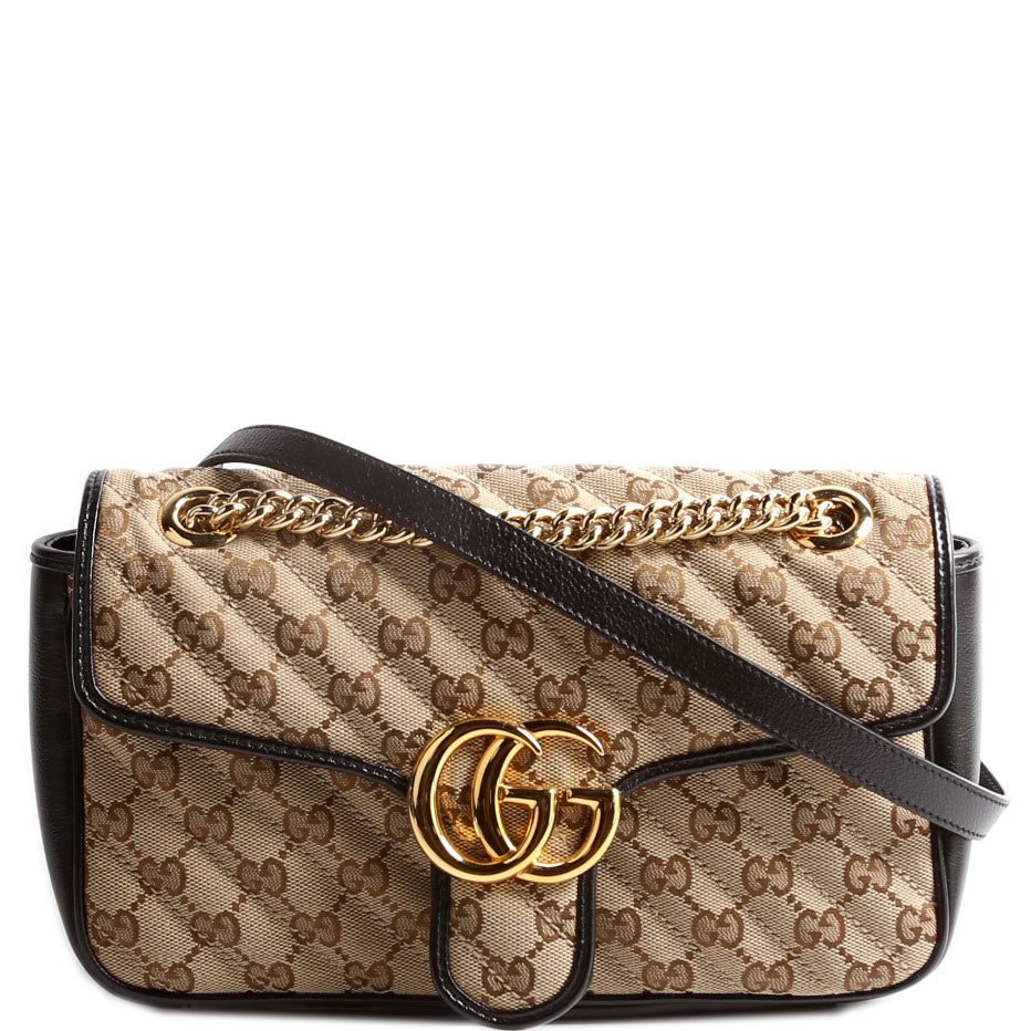 Gucci 443497 Marmont GG Canvas Shoulder Small Flap Bag