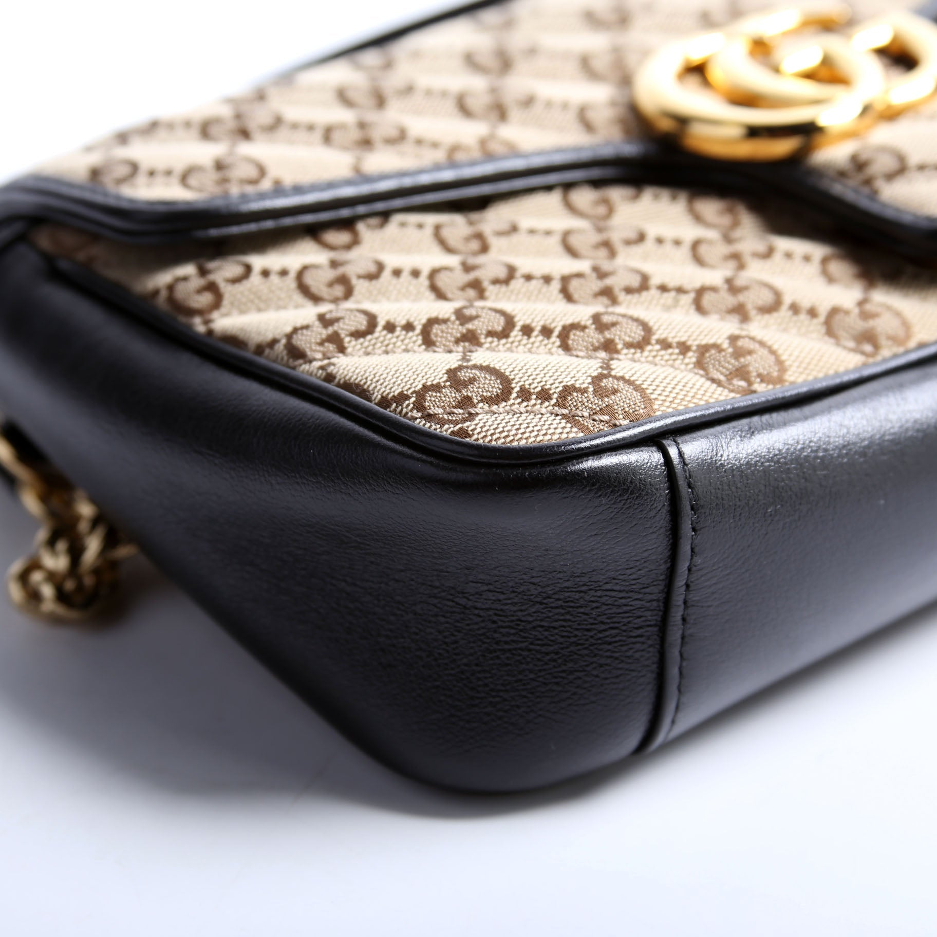 Gucci 443497 Marmont GG Canvas Shoulder Small Flap Bag