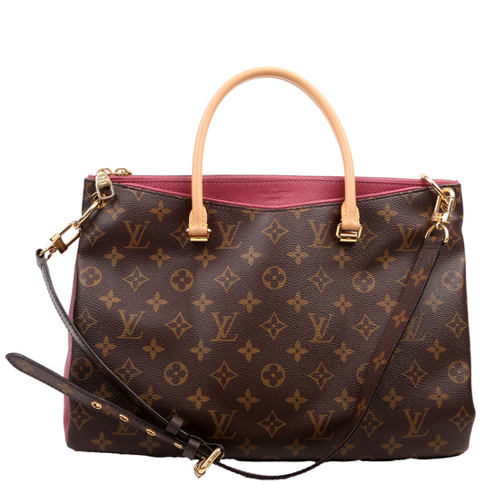 Louis Vuitton Pallas Tote Monogram Leather Side Mauve