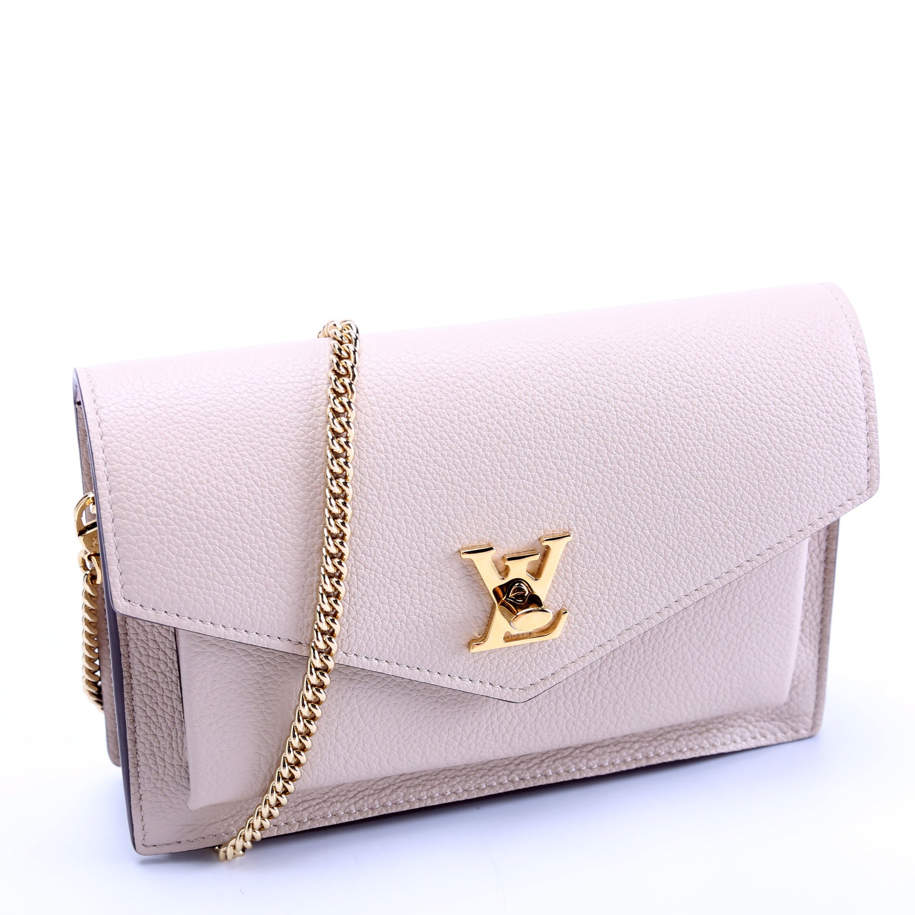  Louis Vuitton Mylockme Chain Pochette Greige/Gold