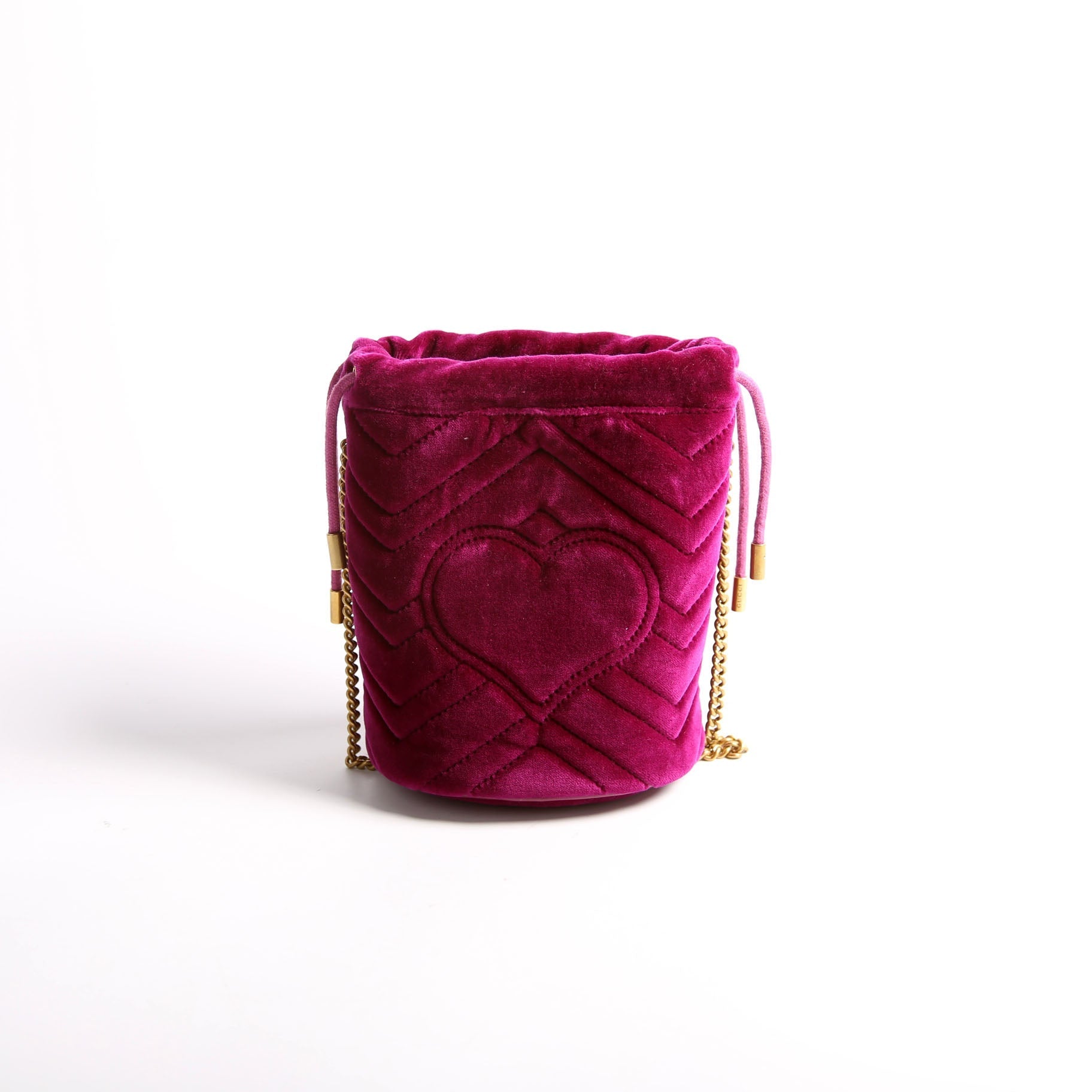 Gucci 575163 Velvet Marmont Mini Bucket Purple Bag