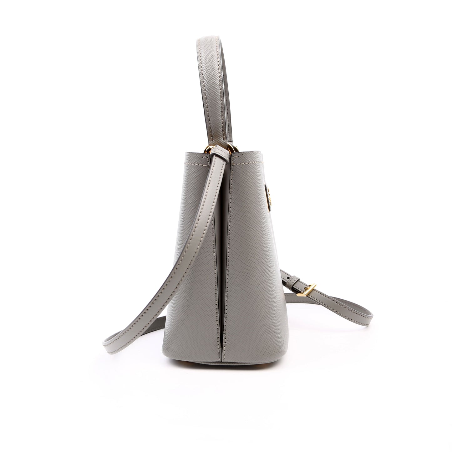 Prada 1BA217 Saffiano Cuir Small Panier Grey Bag