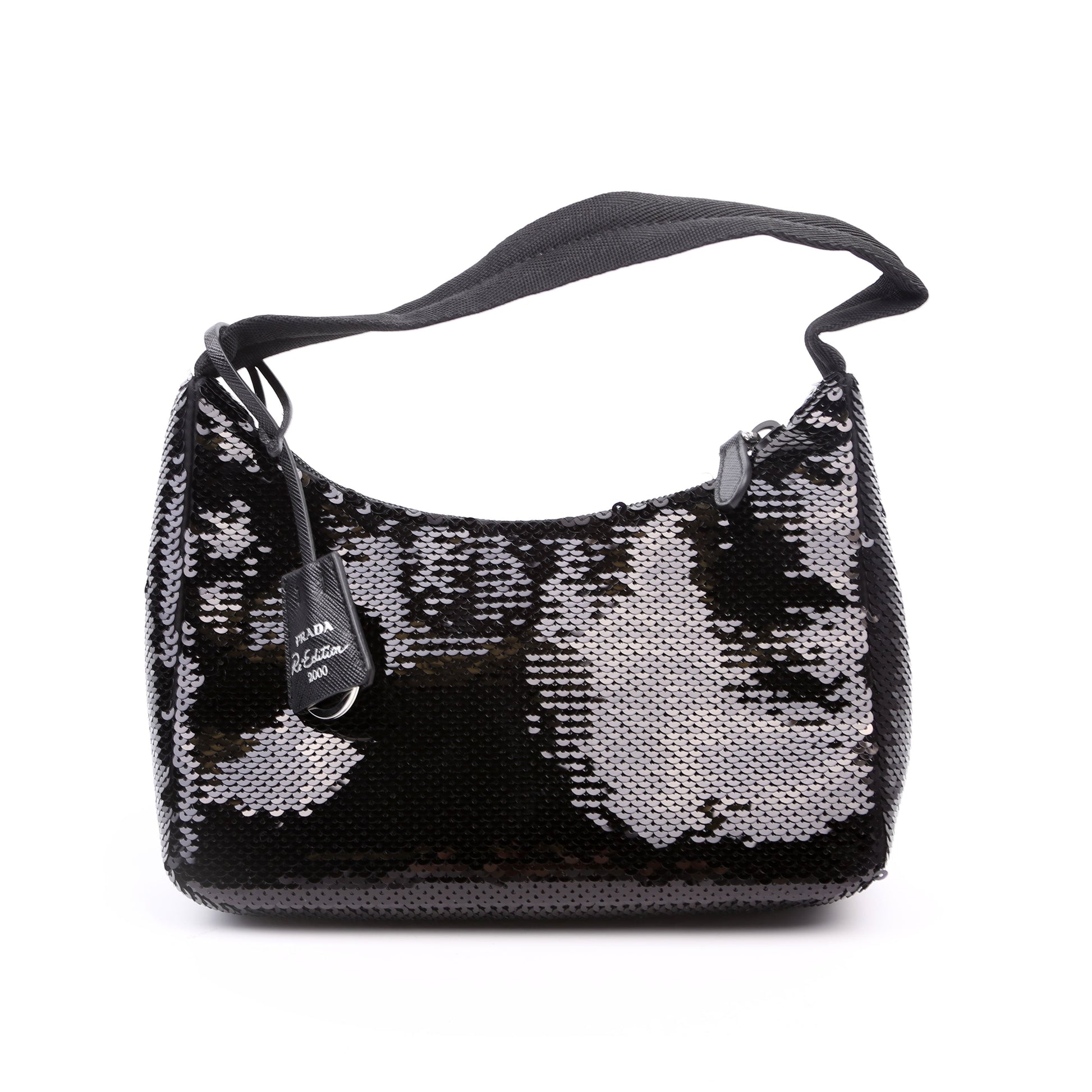 Prada Re-Edition 2000 Sequin Mini Black/White Bag - Style 2