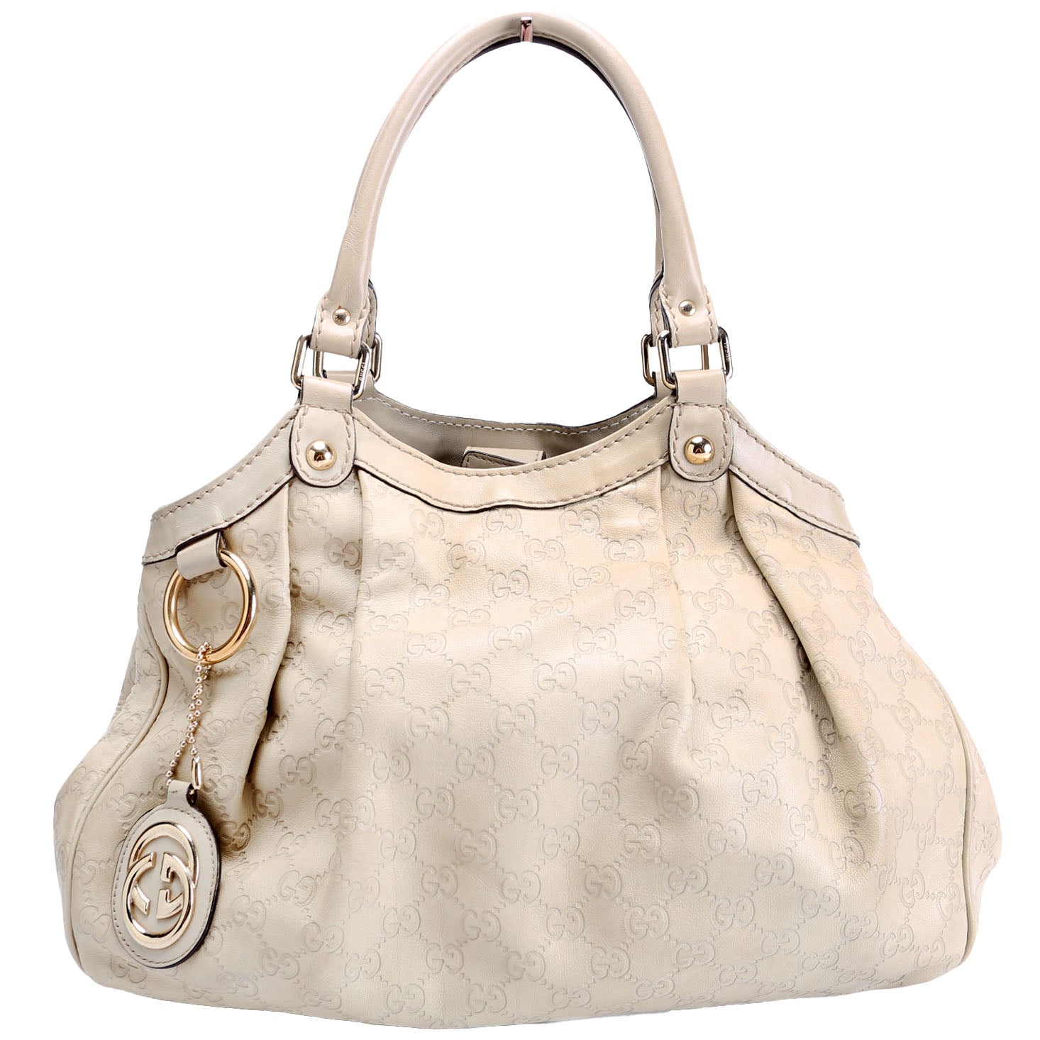 Gucci 211944 Sukey GG Leather Medium Nude Bag