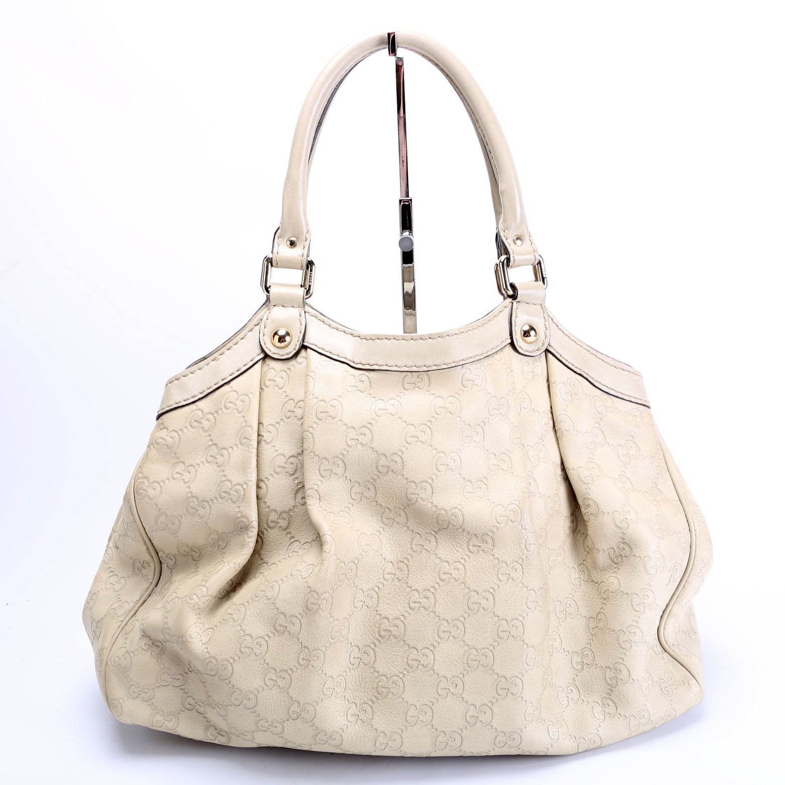 Gucci 211944 Sukey GG Leather Medium Nude Bag