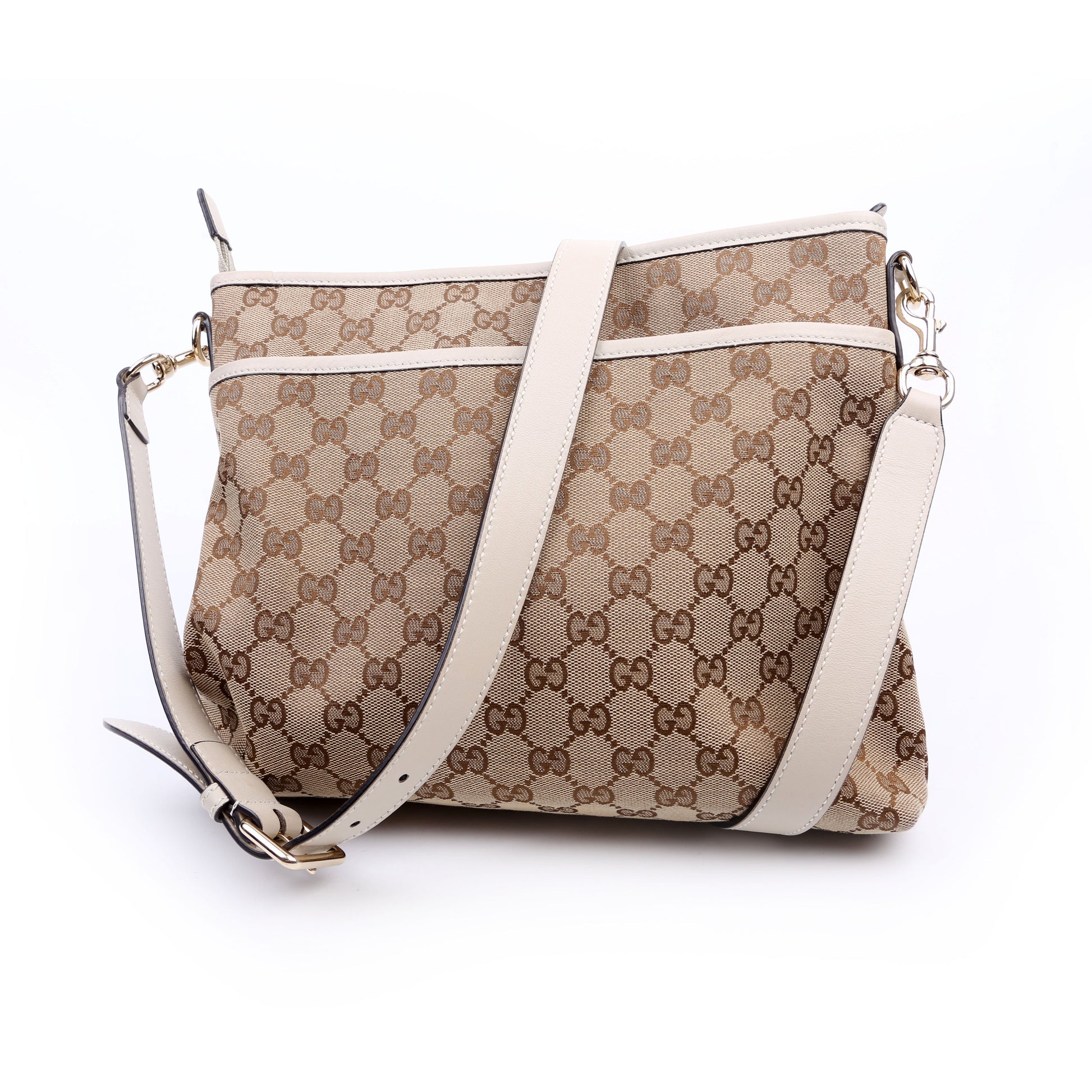 Gucci 388924 GG Canvas Crossbody White Bag