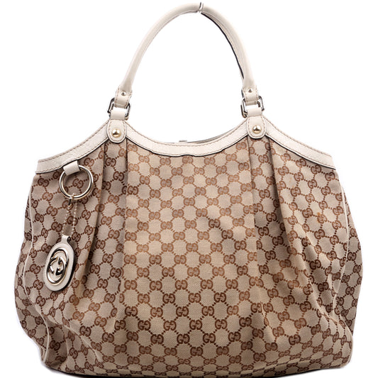 Gucci 211943 Sukey GG Canvas Large Bag