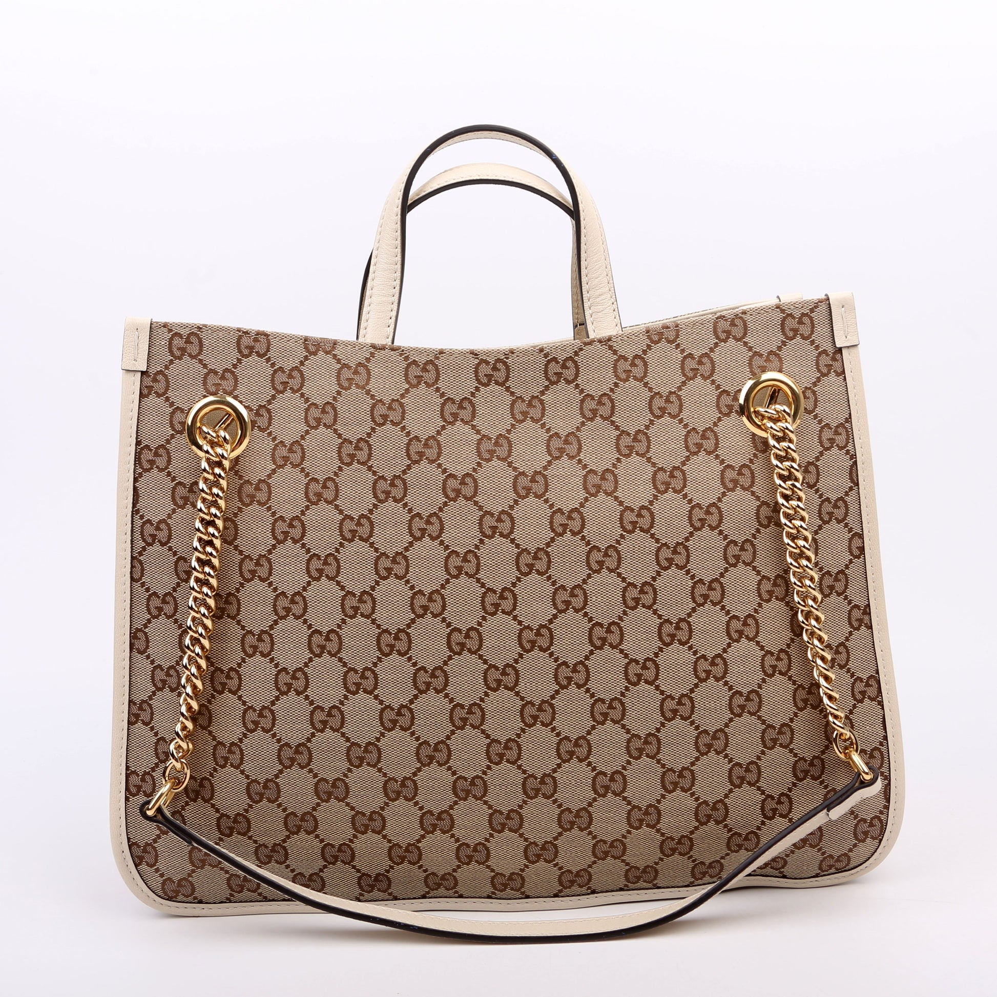 Gucci 621144 1955 Horsebit Large Tote White Bag
