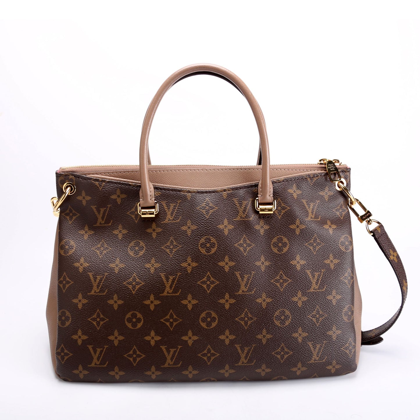 Louis Vuitton Pallas Tote Monogram Leather Side