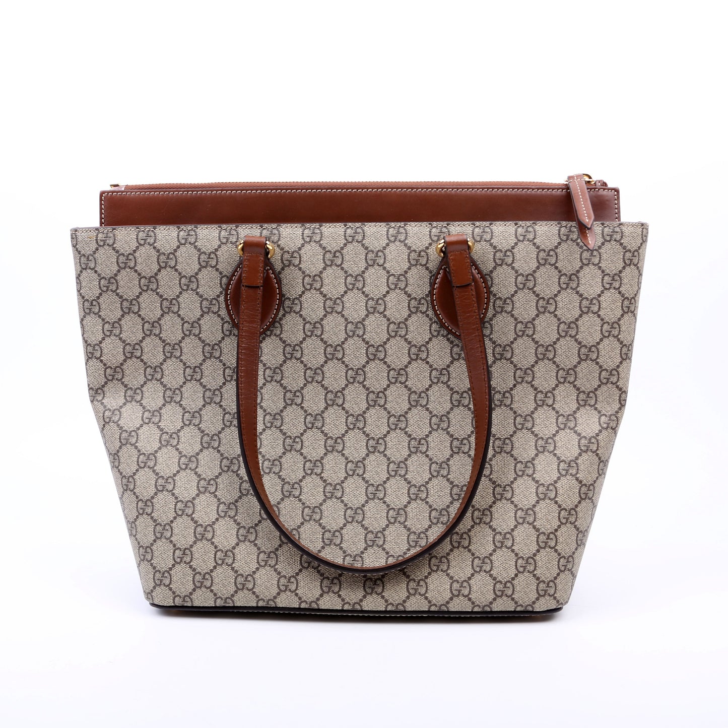Gucci 415721 GG Supreme Tote Brown/Beige Bag