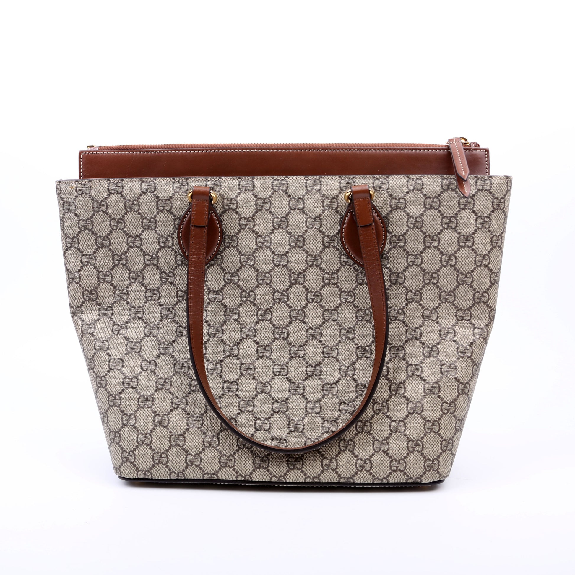 Gucci 415721 GG Supreme Tote Brown/Beige Bag