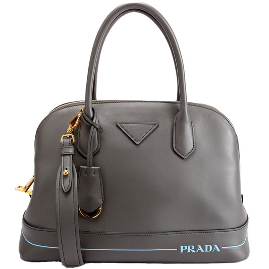 Prada 1BA198 City Calfskin Mirage Promenade Grey Bag