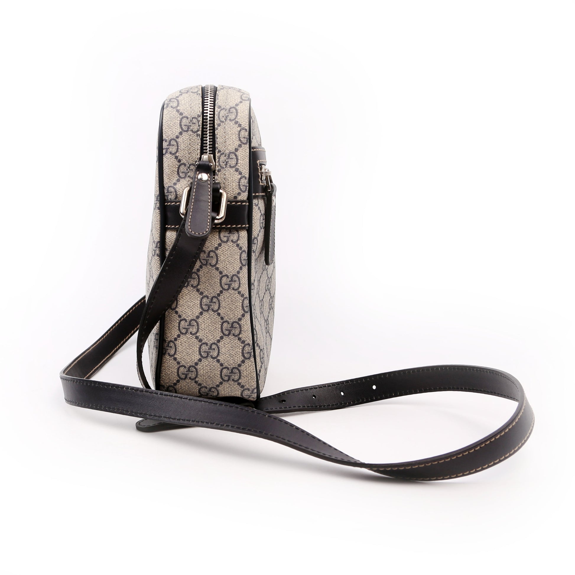 Gucci 233268 GG Supreme Shoulder Beige/Black Bag