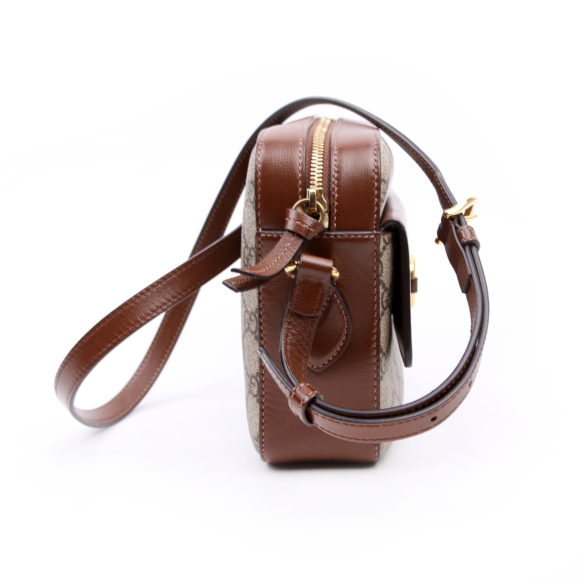 Gucci 645454 Horsebit 1955 Small Crossbody Brown Bag