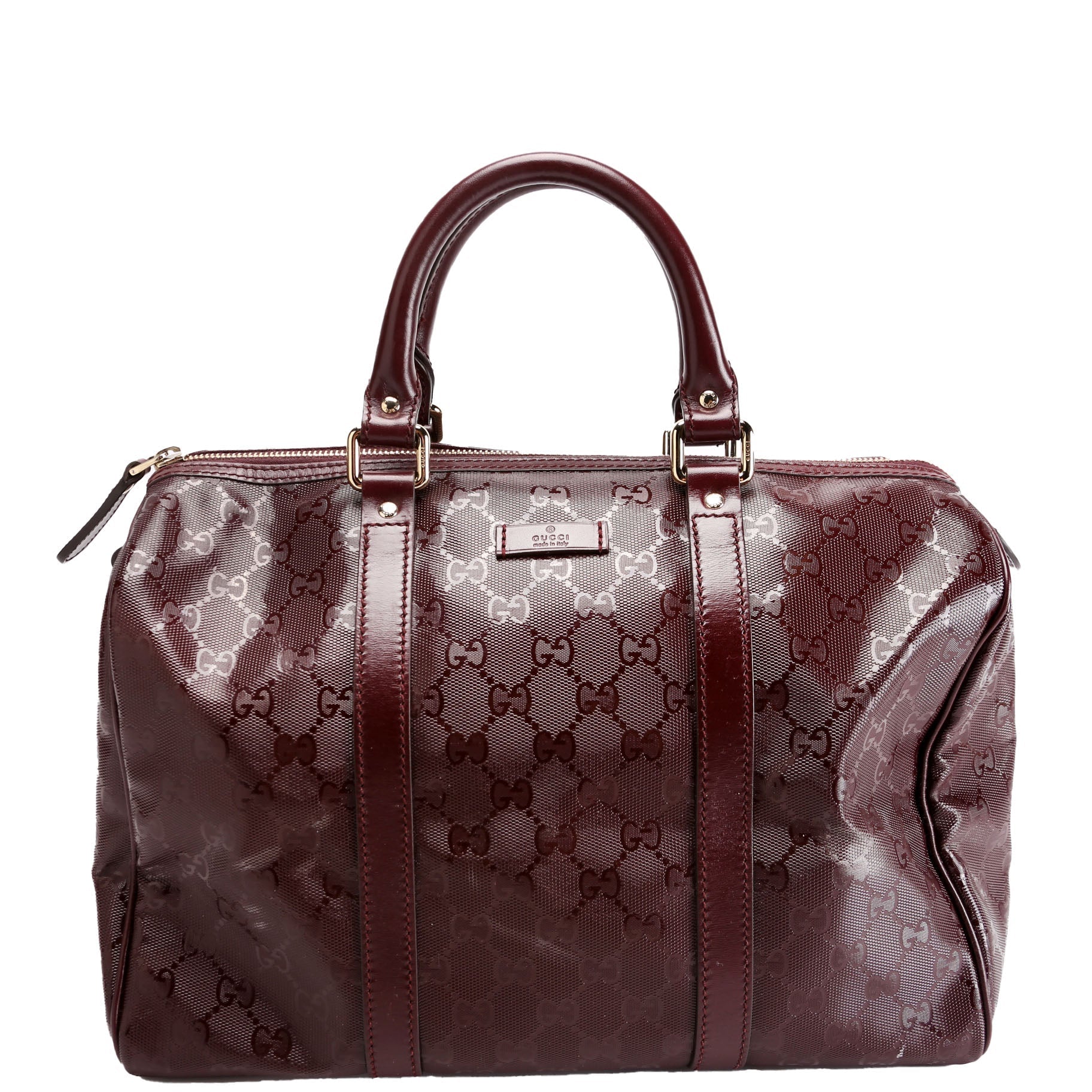 Gucci 193603 GG Imprime Joy Boston Burgundy Bag