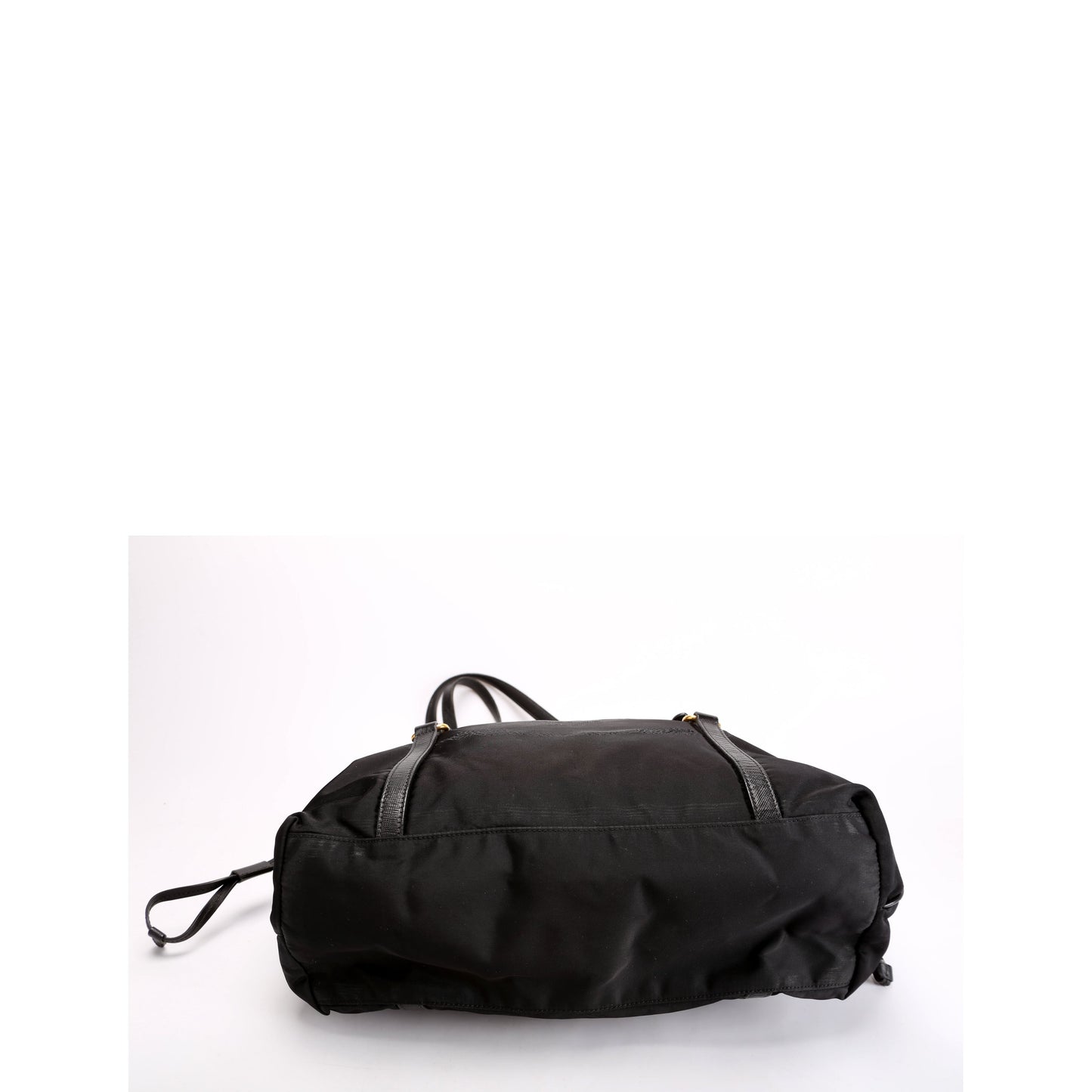 Prada Logo To Nylon/Saffiano Black Bag