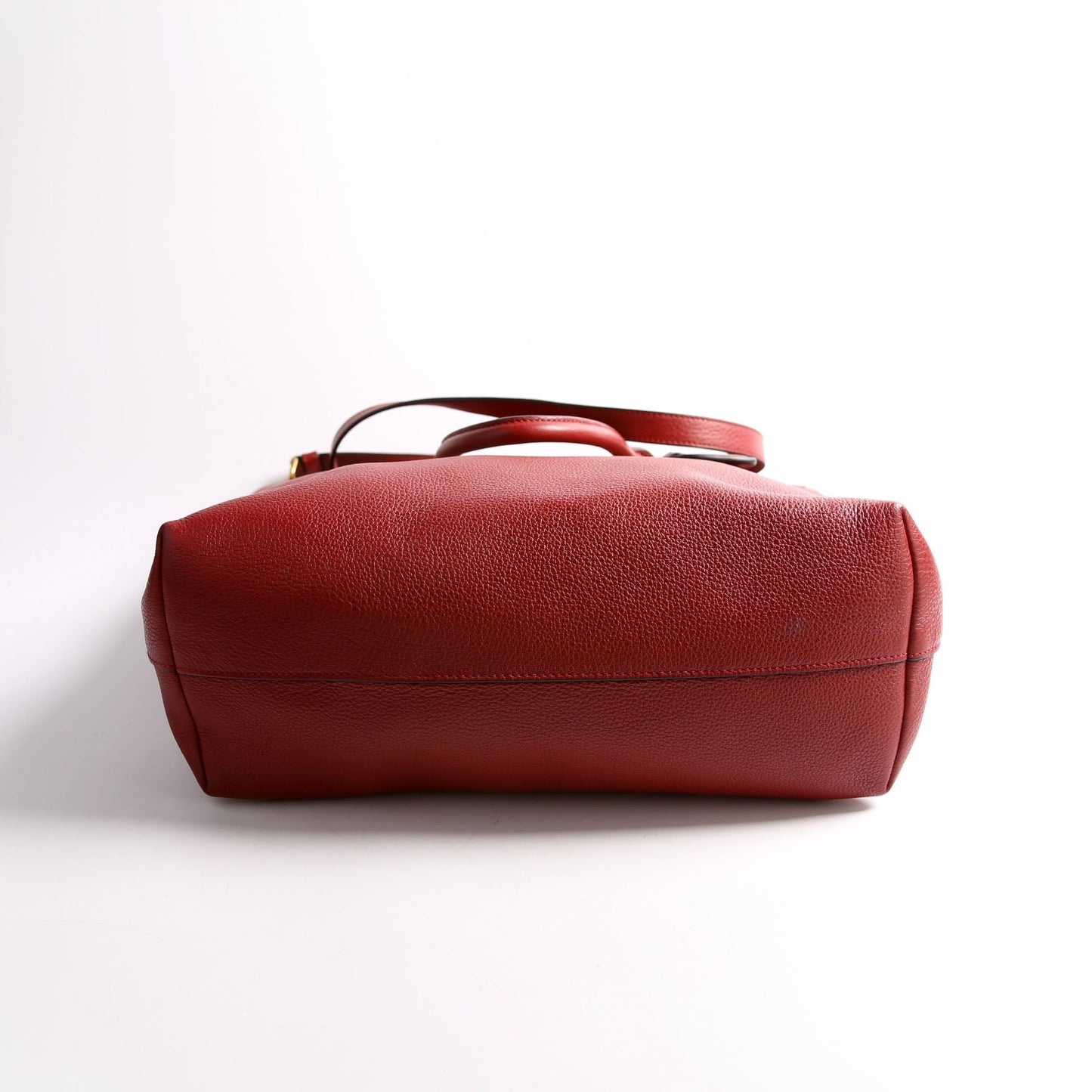 Prada 1BG865 Vitello Phenix Shopper Tote Red Bag