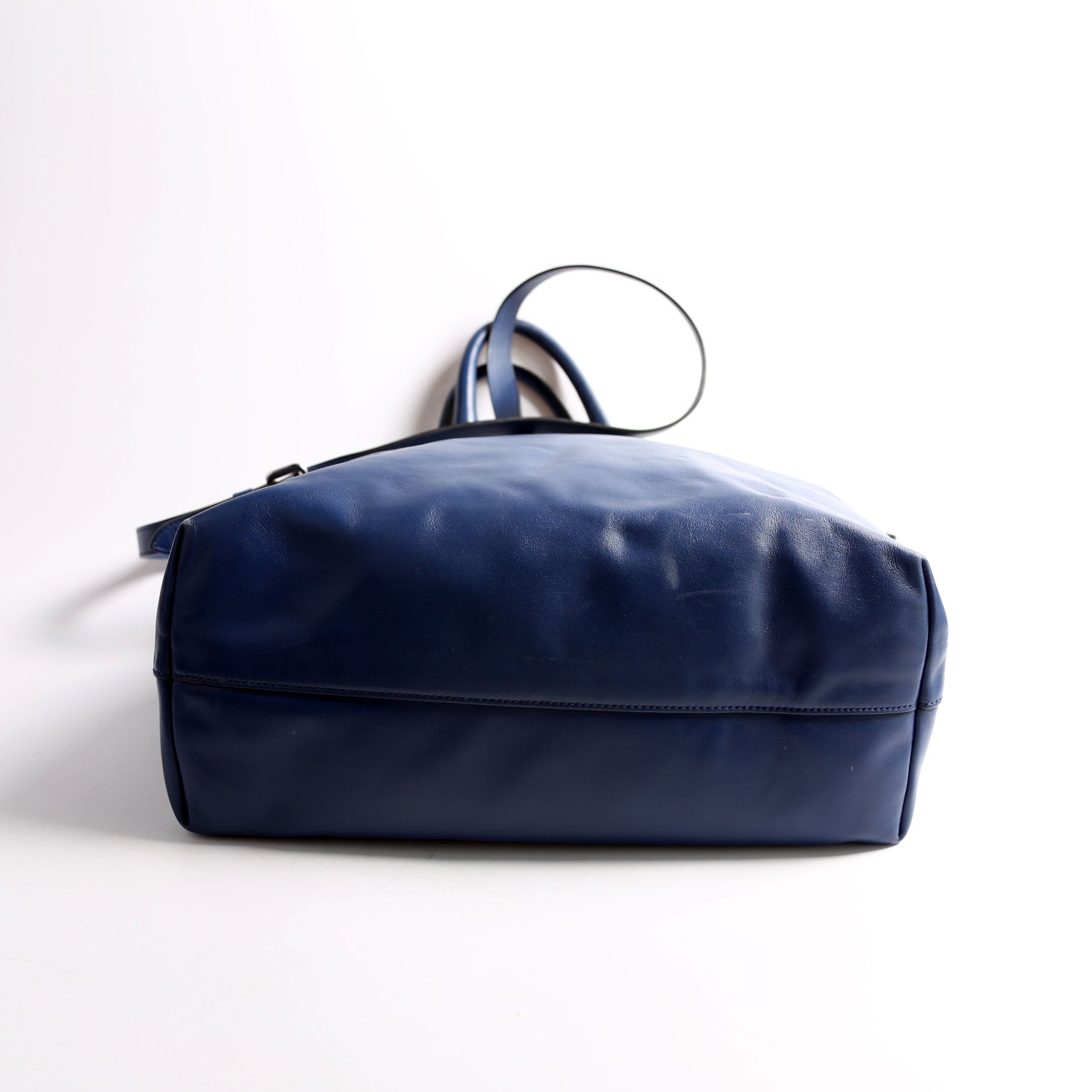 Prada BN1713 Soft Calf Shopping Tote Blue Bag