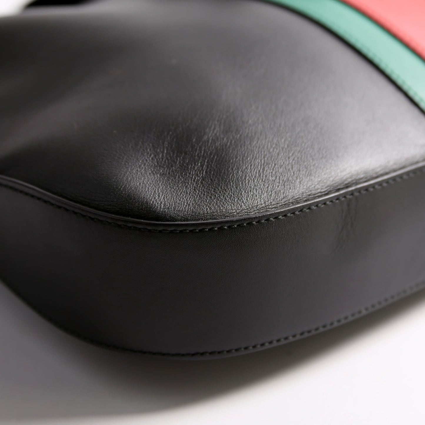 Gucci 44687 Web Stripe Dionysus Leather Hobo Black Bag