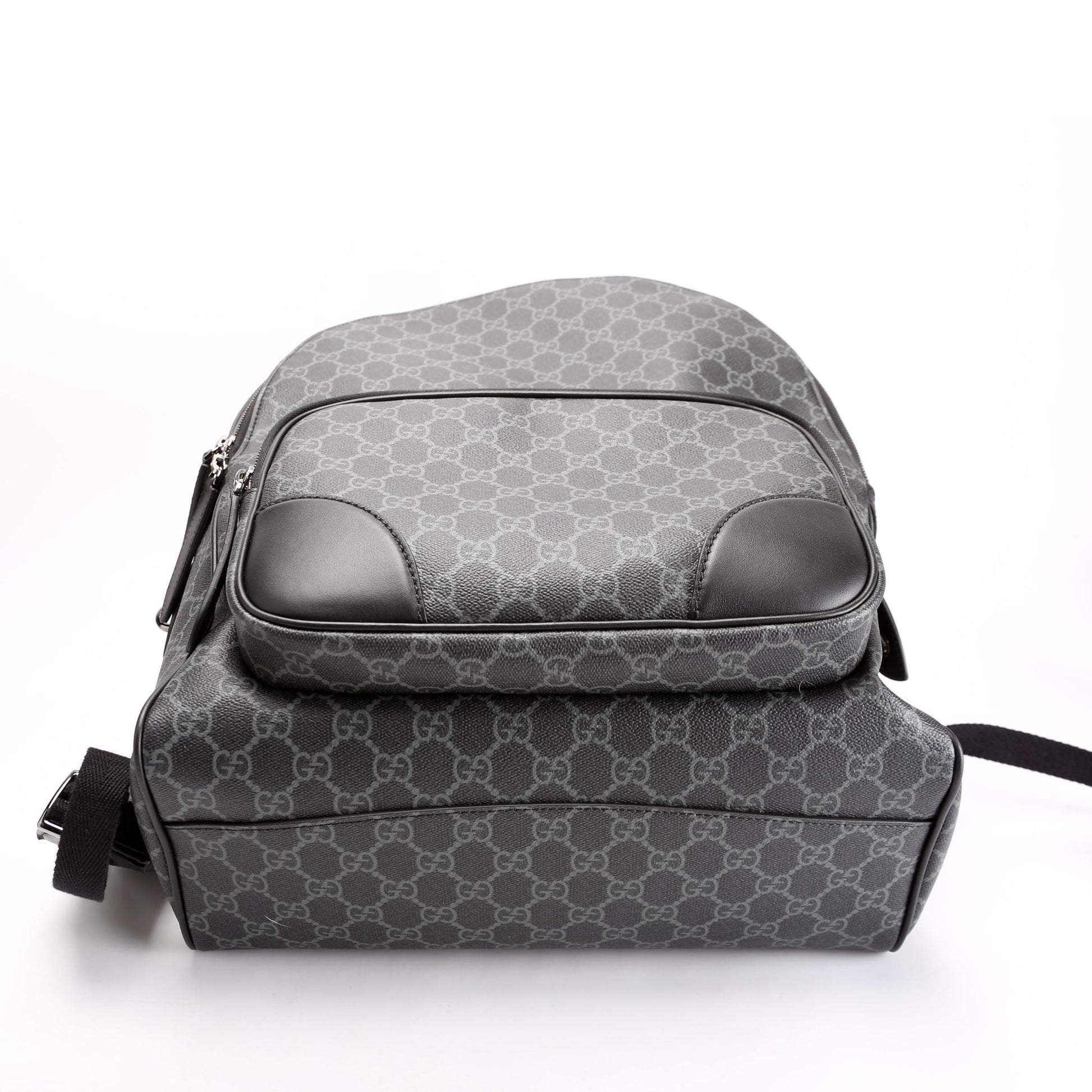 Gucci 821159 GG Supreme Emblem Backpack Medium Black Bag