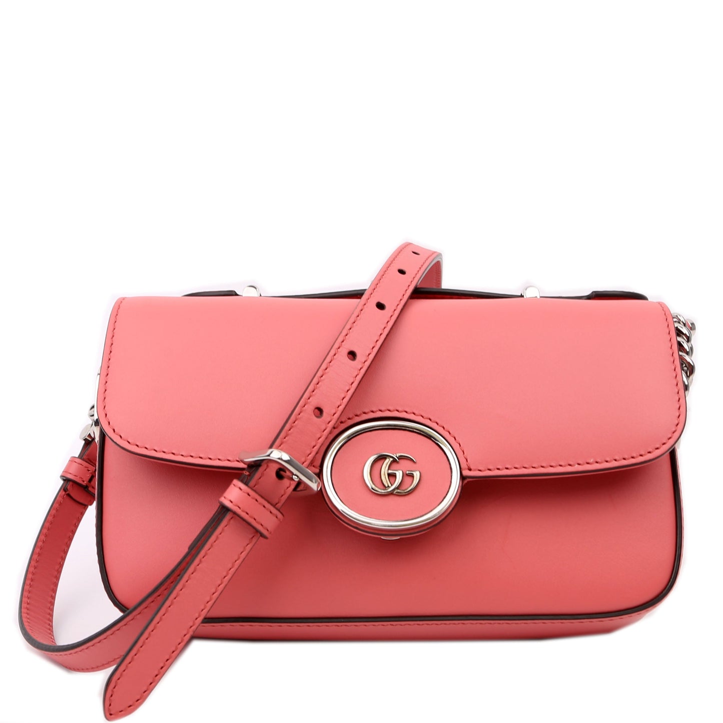 Gucci 739722 GG Petite Mini Shoulder Calfskin Leather Pink Bag